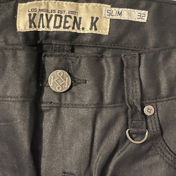 Kayden K Jeans Slim Wax Jet Black Size 32 x 40 Style KD525 - Picture 5 of 5
